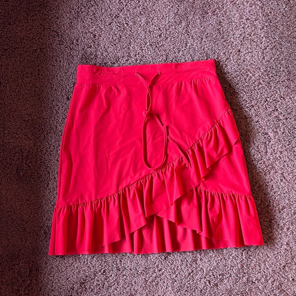 Women’s Red Ruffle Wrap Skirt